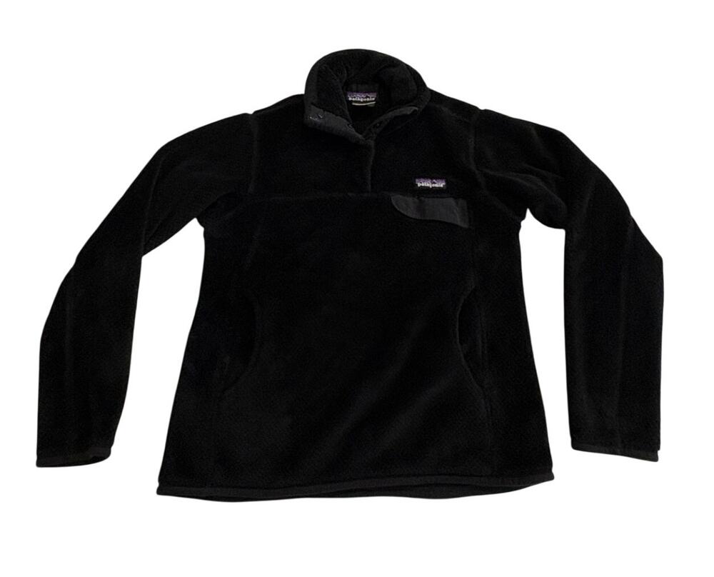 Patagonia Re-Tool Snap-T Fleece Pullover Jacket Black Womens Small Outdoor